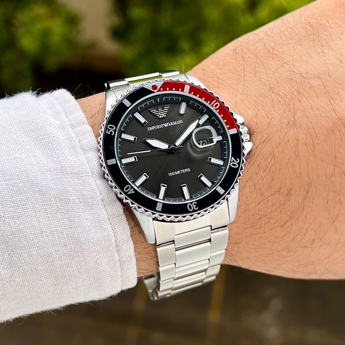 Emporioo Armani Classic 100M Silver-Black