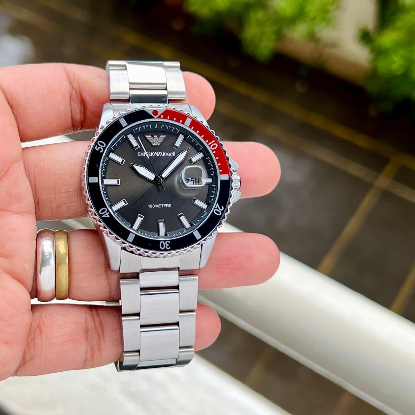 Emporioo Armani Classic 100M Silver-Black