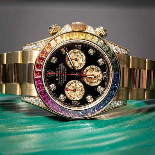 Rolexx Oyster perpetual Rainbow Gold